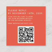 Retro werveling Abstract QR-code monogram Informatiekaartje (Achterkant)