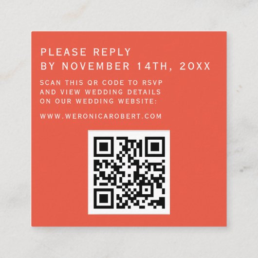 Retro werveling Abstract QR-code monogram Informatiekaartje (Achterkant)