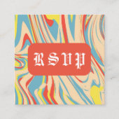 Retro werveling Abstract QR-code monogram Informatiekaartje (Voorkant)