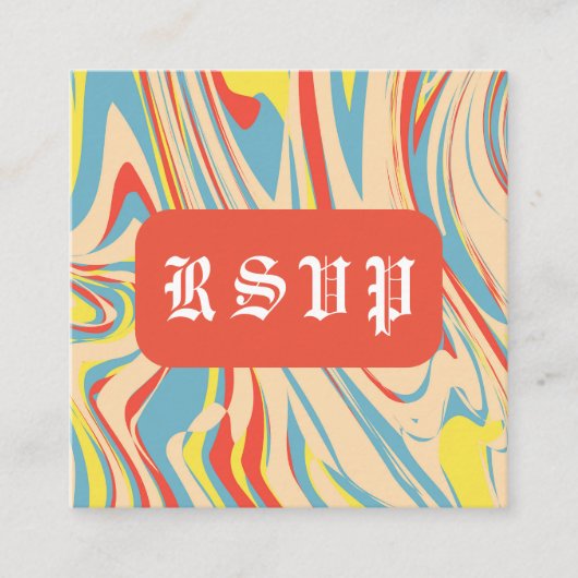 Retro werveling Abstract QR-code monogram Informatiekaartje (Voorkant)