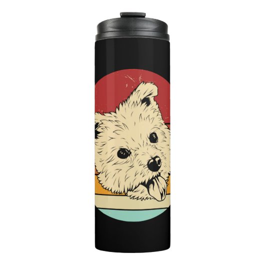 Retro West Highland Terrier Thermosbeker (Voorkant)