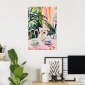 Retro West Highland White Terrier Poster, Westie Poster (Thuiskantoor)