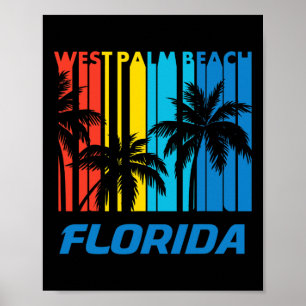 Retro West Palm Beach Florida Palmbomen Vakantie Poster