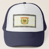 Retro West Virginia Flag Trucker Pet (Voorkant)