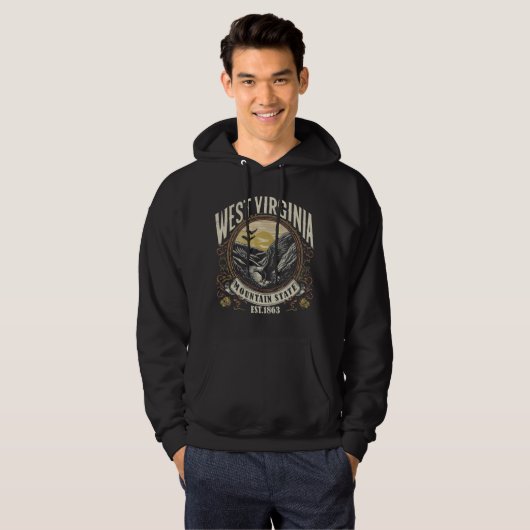 Retro West Virginia Hoodie (Voorkant volledig)