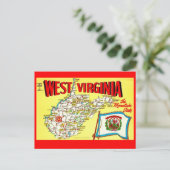 Retro West Virginia Kaart Ansichtkaart (Staand voorkant)