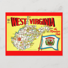 Retro West Virginia Kaart Ansichtkaart