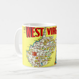 Retro West Virginia kaart mok