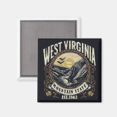 Retro West Virginia Magneet (Voorkant / Achterkant)