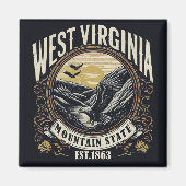 Retro West Virginia Magneet (Voorkant)