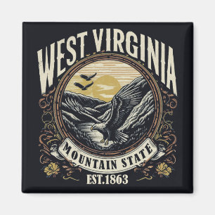 Retro West Virginia Magneet