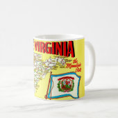 Retro West Virginia Map Mug Koffiemok (Voorkant rechts)