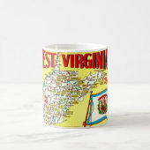Retro West Virginia Map Mug Koffiemok (Center)