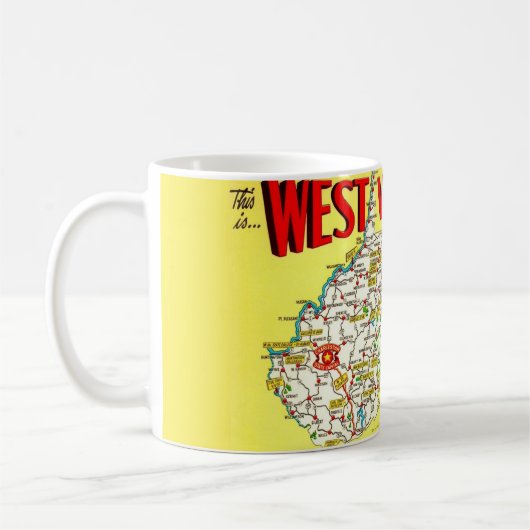 Retro  West Virginia Map Mug Koffiemok (Links)