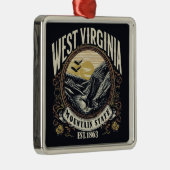 Retro West Virginia Metalen Ornament (Rechts)