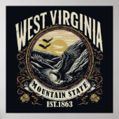 Retro West Virginia Poster (Voorkant)