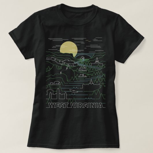  Retro West Virginia Seneca Rocks New River T-shirt (Design voorkant)