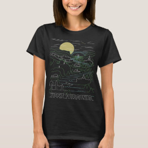  Retro West Virginia Seneca Rocks New River T-shirt