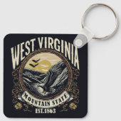 Retro West Virginia Sleutelhanger (Achterkant)