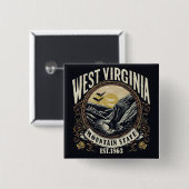 Retro West Virginia Vierkante Button 5,1 Cm (Voorkant /achterkant)