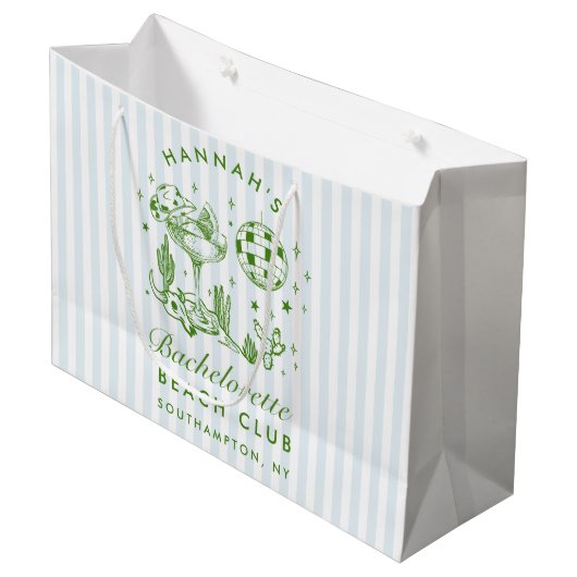 Retro Western Blauw Bachelorette Groot Cadeauzakje (Voorkant Gekanteld)