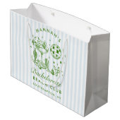 Retro Western Blauw Bachelorette Groot Cadeauzakje (Achterkant Gekanteld)