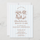 Retro Western blauw vrijgezellenweekend Kaart (Voorkant)