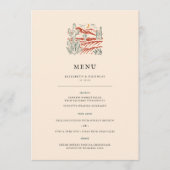 Retro Western Cactus Woestijn Bruiloftsmenu Menu (Voorkant)