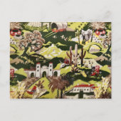 Retro  Western Cowboy Theme Fabric Briefkaart (Voorkant)