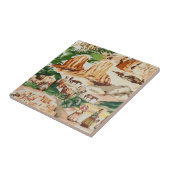 Retro  Western Cowboy Theme Fabric Tile Tegeltje (Zijkant)