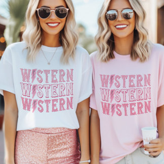 Retro Western Cowgirl Bachelorette Bruidsfeest T-shirt