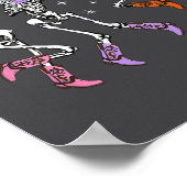 Retro Western Dancing Skelet Halloween Cowboy Sk Poster (Hoek)
