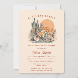 Retro Western Desert | Bruiloftsuitnodiging Kaart