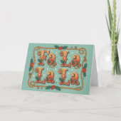 Retro Western Fa La La Kerstmis Feestdagen Kaart (Voorkant)