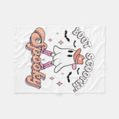 Retro Western Halloween Cute Ghost Funny Boot Scoo Fleece Deken (Voorkant (Horizontaal))