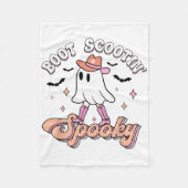 Retro Western Halloween Cute Ghost Funny Boot Scoo Fleece Deken (Voorkant)