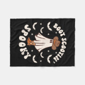 Retro Western Halloween Cute Ghost Funny Boot Scoo Fleece Deken (Voorkant (Horizontaal))