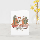 Retro Western Halloween Schattige Ghost Fun Boot S Kaart (Gele Bloem)