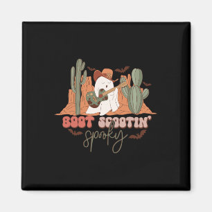 Retro Western Halloween Schattige Ghost Fun Boot S Magneet