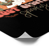 Retro Western Halloween Schattige Ghost Fun Boot S Poster (Hoek)