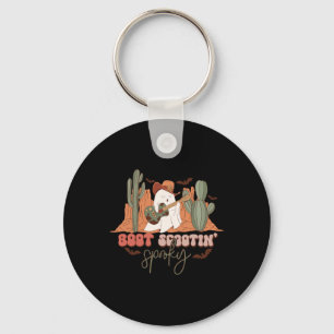 Retro Western Halloween Schattige Ghost Fun Boot S Sleutelhanger