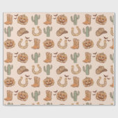 Retro Western Halloween Trendy Boho Cadeaupapier (Vlak)