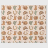 Retro Western Halloween Trendy Boho Cadeaupapier (Vlak)