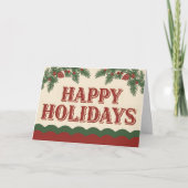 Retro Western Happy Holidays Christmas Feestdagen Kaart (Voorkant)