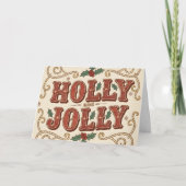 Retro Western Holly Jolly Christmas Feestdagen Kaart (Voorkant)