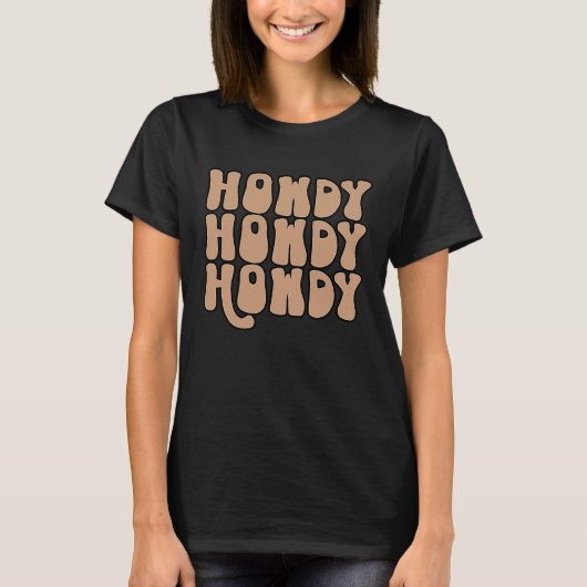 Retro Western Howdy Rodeo T-shirt (Voorkant)