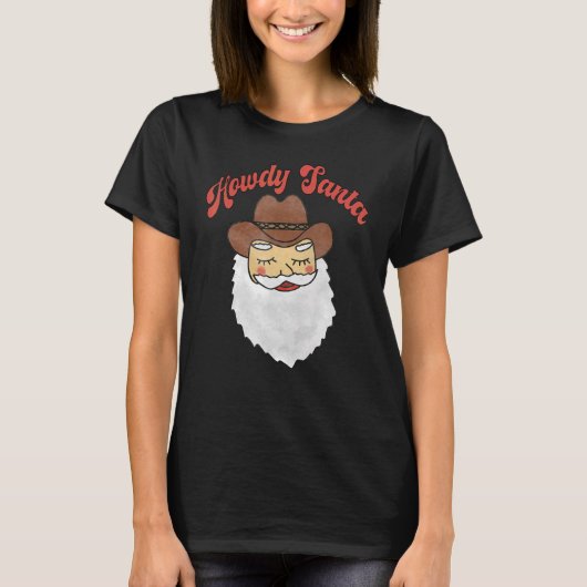 Retro Western Kerstkerstfeest H T-shirt (Voorkant)