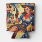 Retro Western Land Meisjes Blikjeskoeler (Voorkant)