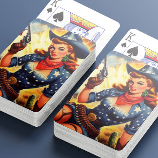 Retro Western Land Meisjes Pokerkaarten