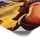 Retro Western Land Meisjes Poster (Hoek)